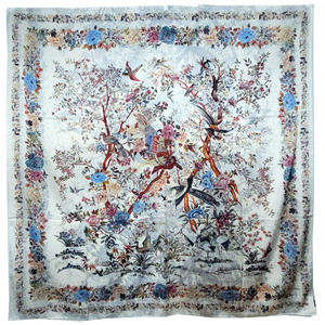 NWT Double Sided Silk Scarf 52"x52" Large Square Shawl Wrap XiangYunSha 3629